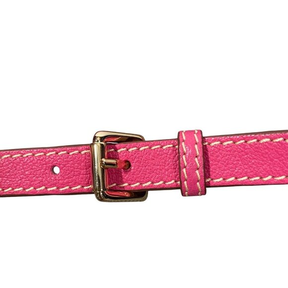 Dooney & Bourke Pink Leather shoulder Bag With Adjustable Strap & Front Zip Pock - Picture 7 of 14